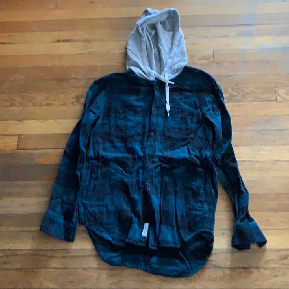 Modern Amusement Plaid button up hooded shirt